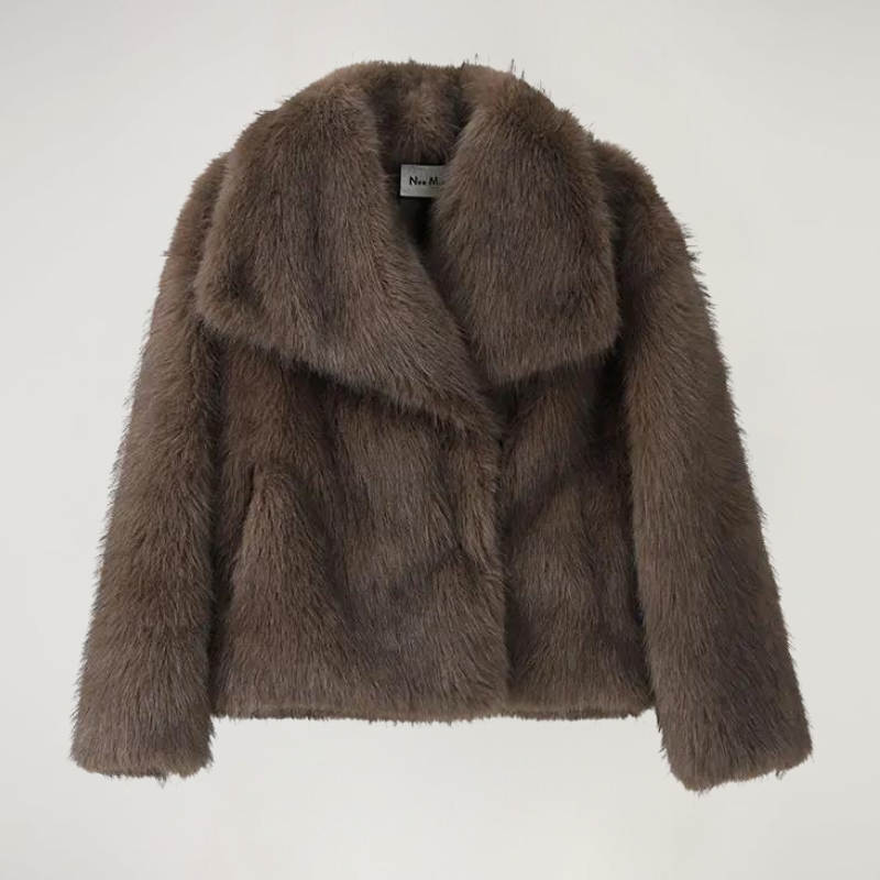 Płaszcz VelvetFur Luxe w kolorze brązowym
