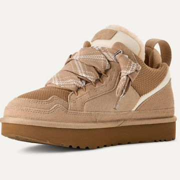 Beżowe sneakersy Lowelle z zamszu – widok z przodu