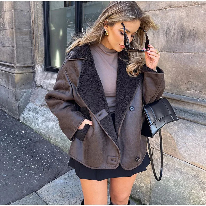 Nevada Luxe kurtka zimowa z efektem zamszu – przód 